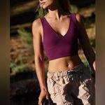Free People NWT FP Movement Never Better Crop - deep mulberry purple - Medium Photo 4