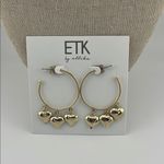 Nordstrom NWT ETK Gold Heart Hoop Earrings Photo 0