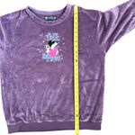 Big Dogs  Talk To The Paw Velour Crewneck Pullover Sweatshirt Purple Women’s Lg Photo 4