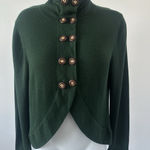 Soft Surroundings Women's Green Wool Blend Military Button Sweater Sz S (b17) Photo 0