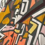 BIG DART Geometric Top Maximalist Abstract Womens XXL EUR 52 Button Statement Brown Photo 5