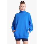 STAUD New Balance X  blue mock neck sweatshirt dress size S small athleisure Photo 13
