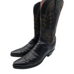 Lucchese  1883 Savannah Black Mad Dog Goat Leather Snip Toe Western Boots Size 10 Photo 0