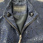 Vintage Marco Polo Leather and Suede Semi Fitted Zip Front Jacket Blue Size M Photo 11
