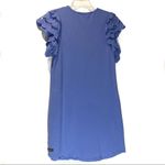 Matilda Jane  In Season Shift Dress Periwinkle Blue Eyelet Lace Flutter Sleeve Photo 1