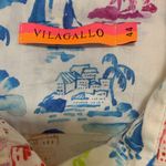 VILAGALLO exclusive print village button up dress size 44 or Medium 100% cotton White Photo 1