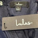 Lulus Alluring Invite Midnight Blue Floral Pleated Bustier Sleeveless Midi Dress Photo 8