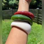 ZARA Resin Chunky Bracelet Set of 3 Brown Cream Green RARE SOLD OUT “A” Photo 3