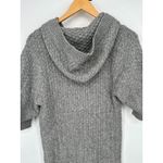 Hollister Y2K Sweater Women Medium Grey Cable Knit Long Cardigan Full Zip Hoodie Photo 3