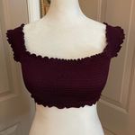 Victoria's Secret Pink by Victoria’s Secret deep purple ruched cap sleeve cropped top Size S. Photo 1