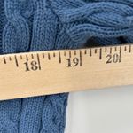 Ralph Lauren Lauren  Blue Cotton Cable Knit Ribbed Sweater Top Sz Medium Monogram Photo 6