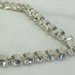 Faux diamond tennis bracelet silver tone 7.25” long Photo 5