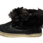 UGG Womens  Shoes Croft Fur Boot High Top Lace Up Sneakers Black Leather Size 5.5 Photo 4