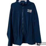 Team USA women’s size XXL full zip fleece jacket with side pockets American flag Blue Photo 0