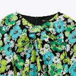 ZARA  Draped green floral bodysuit size XS NWT Photo 3