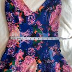 Naven Pink and Blue Open Back Floral Print Mini Dress Sz XS Photo 3