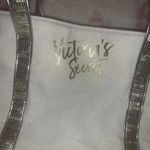 Victoria's Secret  White Canvas Tote Bag Gold Glitter Beach Bag Diaper Bag Laptop Photo 1