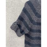 Ann Taylor  Women's Sweater Shirt Striped Blue Gray Size Small Short Sleeve Linen Photo 8