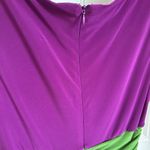 Suzi Chin  Vibrant Purple and Green Midi Dress Photo 5