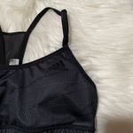 Adidas Sports Bra Striped Gray Black Womens Photo 3