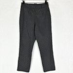 Hell Bunny  Jack Capris Size Medium Grey Black Pinstripe Stretch Pedal Pusher Photo 2