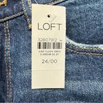 Loft  The Skinny Bermuda Shorts High Rise Dark Wash Lightly Distressed Rolled Hem Photo 1