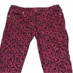 Free People Burgundy Maroon Floral Corduroy Skinny Pants size 30 Photo 3
