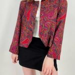 Vintage H. Stockton Atlanta Bohemian Paisley Blazer Size 12 Purple Photo 3
