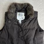 Eddie Bauer Women's Medium Premium 700 Fill Goose Down Brown Vest Fur Neck Photo 1