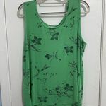 VTG Carolyn Strauss 2 Piece Skirt Set 1X Green Floral Liquid Knit Tropical Size XL Photo 3