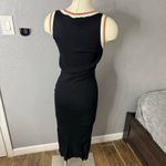 Mango Knitted dress with contrasting details, Black, 8 Photo 1