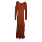 Pamela Love Orange Fringe Sweater Dress Size M Photo 4