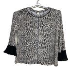 Anne Klein  long sleeved black and white animal print wome's blouse XL‎ Photo 13