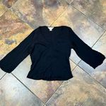 Allison Taylor  Black V-neck 100% Silk Blouse XL Photo 3