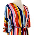 City Chic Wrap Dress Ruffle Sleeve Belted Pink Multi Stripe Women’s Plus Size 24 Photo 9