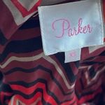 Parker Veronica Silk Mini Dress Women's Sz S Sparkly Red Dark Romantic Western Photo 11