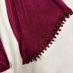 Signature 1 Studio Womens Babydoll Top Lace Burgundy Bell Sleeves Plus Sz 1X Y2K Red Photo 6