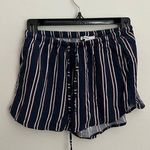 Red White and Blue Flowy Striped Shorts Size M Photo 0