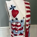 Eagle's Eye Novelty Sweater Vest Election Vote Political GOP Small Red Photo 1