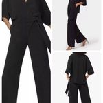 Halston Heritage $445‎  CHARLIE Black Kimono Cape Jumpsuit Sz 12 Classy Cocktail Photo 1