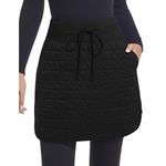 JACK SMITH Women's Black Drawstring Waist Puffer Quilted A Photo 0