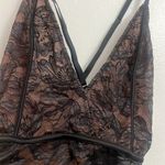 NWT AUDEN Black Rose Lace Thong Bodysuit Teddy V Photo 2