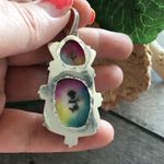 Rainbow Solar Quartz Sterling Silver Pendant Pink Photo 2