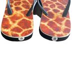 None Women’s Giraffe Design Flip Flops Size 8 Photo 3