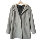 J.Crew Swingy Italian Wool Blend Hooded Coat in Heather Graphite Gray Size 0 Photo 1