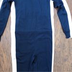 One Piece • Racer Jumpsuit onesie navy white knit zip front loungewear unisex Photo 13