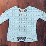 High / low open work top, no size, see measurements, approx S Blue Size undefined Photo 0