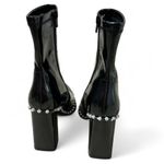 Steve Madden  Leather Ankle Boots Rhinestone Trim Square Heel Pointed Toe‎ Party Photo 2
