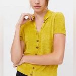 Urban Outfitters Adeline V Neck Collared Cardigan Yellow Women’s Size Small Photo 1