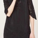 Ulla Johnson  Delphine Eyelet Silk Dress in Raven Black Photo 1